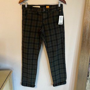 Anthropologie Pilcro Chino Ankle Pants - Green Plaid